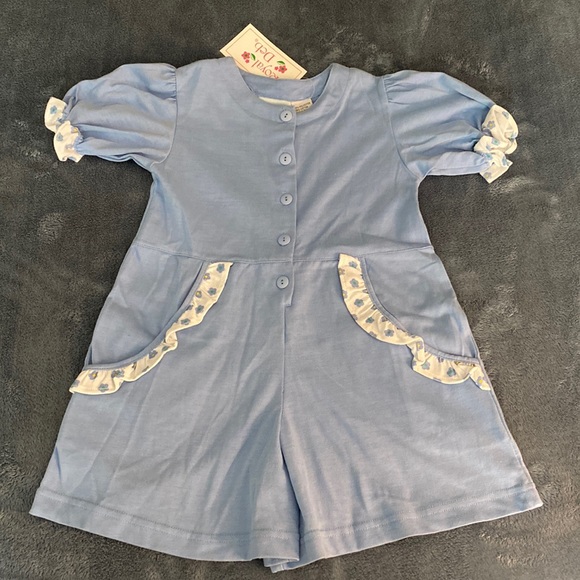 Cute Blue and White Jumpsuit/Shorts NWT - Picture 3 of 4